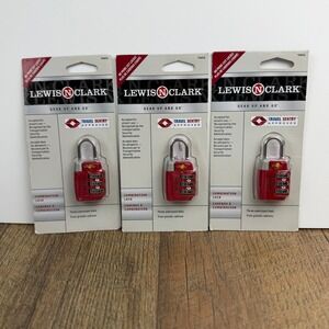 3 Combination Luggage Locks‎ Lewis N Clark TSA Approved Red NEW